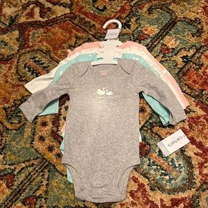 NWT Carter’s Swan set of long sleeve onesies